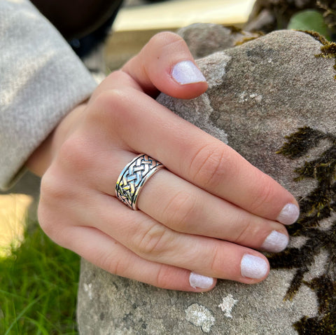 Book of Kells Dress Ring in Sterling Silver by Sheila Fleet Jewellery