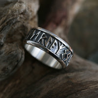Runic Dress Ring in Sterling Silver by Sheila Fleet Jewellery