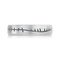 Ogham 6mm Oval Court Ring in Oxidised Sterling Silver by Sheila Fleet Jewellery