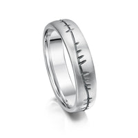 Ogham 6mm Oval Court Ring in Oxidised Sterling Silver by Sheila Fleet Jewellery