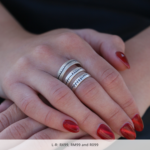 Ogham 6mm Oval Court Ring in Oxidised Sterling Silver by Sheila Fleet Jewellery
