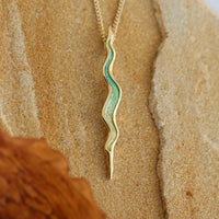 River Ripples 18ct Yellow Gold Dress Pendant in Shallows Enamel by Sheila Fleet Jewellery