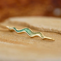 River Ripples 18ct Yellow Gold Dress Pendant in Shallows Enamel by Sheila Fleet Jewellery