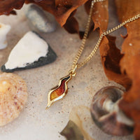 18ct Gold River Ripples Small Pendant Necklace in Fire Enamel by Sheila Fleet Jewellery