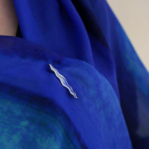 River Ripples Brooch in Glacier Enamel by Sheila Fleet Jewellery