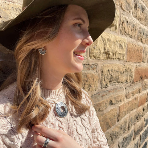 Runic Dress Necklace in Sterling Silver