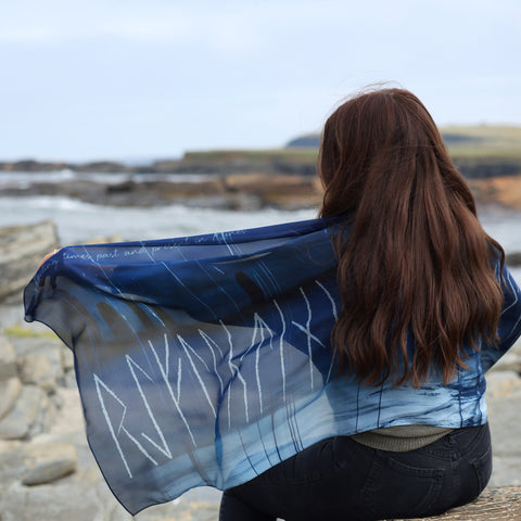 Runic Silk Scarf by Sheila Fleet Jewellery