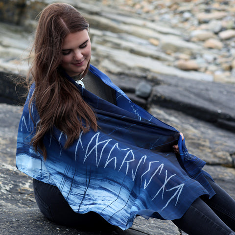Runic Silk Scarf by Sheila Fleet Jewellery