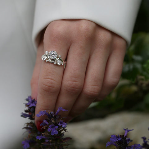 Super Cosmos Cubic Zirconia Ring in Sterling Silver by Sheila Fleet Jewellery
