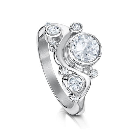 Super Cosmos Cubic Zirconia Ring in Sterling Silver by Sheila Fleet Jewellery