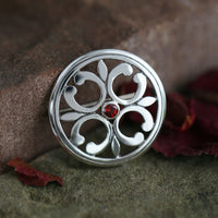 Garnet Cathedral Small Brooch in Sterling Silver by Sheila Fleet Jewellery