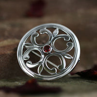 Garnet Cathedral Brooch in Sterling Silver by Sheila Fleet Jewellery
