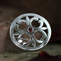 Garnet Cathedral Brooch in Sterling Silver by Sheila Fleet Jewellery