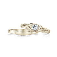 Celtic Twist 0.22ct Diamond Ring Set in 18ct White Gold by Sheila Fleet Jewellery
