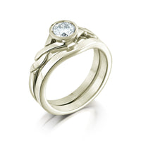 Celtic Twist 0.40ct Diamond Ring Set in 18ct White Gold by Sheila Fleet Jewellery