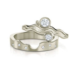 Diamond River Ripples Dress Ring Set in 18ct White Gold by Sheila Fleet Jewellery