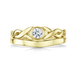 Celtic Twist 0.22ct Diamond Ring Set in 18ct Yellow Gold by Sheila Fleet Jewellery