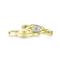 Celtic Twist 0.22ct Diamond Ring Set in 18ct Yellow Gold by Sheila Fleet Jewellery