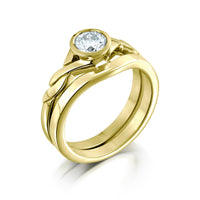 Celtic Twist 0.40ct Diamond Ring Set in 18ct Yellow Gold by Sheila Fleet Jewellery