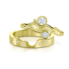 Diamond River Ripples Dress Ring Set in 18ct Yellow Gold by Sheila Fleet Jewellery