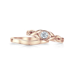 Celtic Twist 0.22ct Diamond Ring Set in 9ct Rose Gold by Sheila Fleet Jewellery