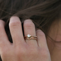 Diamond Arch 0.25ct Solitaire Ring Set in 9ct Rose Gold by Sheila Fleet Jewellery