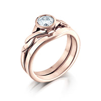 Celtic Twist 0.40ct Diamond Ring Set in 9ct Rose Gold by Sheila Fleet Jewellery
