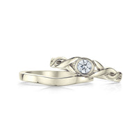 Celtic Twist 0.22ct Diamond Ring Set in 9ct White Gold by Sheila Fleet Jewellery