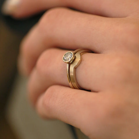 Arch Solitaire 0.40ct Ring Set in 9ct White Gold by Sheila Fleet Jewellery