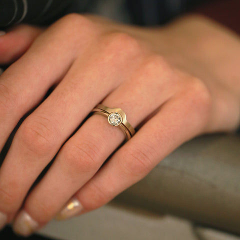 Arch Solitaire 0.40ct Ring Set in 9ct White Gold by Sheila Fleet Jewellery