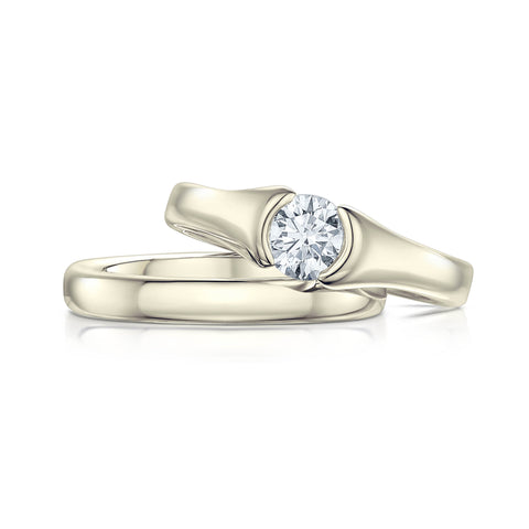 Venus 0.50ct Solitaire Diamond Ring Set in 9ct White Gold