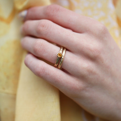 Matrix Citrine Ring Set in 9ct Yellow Gold by Sheila Fleet Jewellery