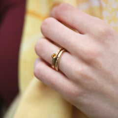 Matrix Citrine Ring Set in 9ct Yellow Gold by Sheila Fleet Jewellery