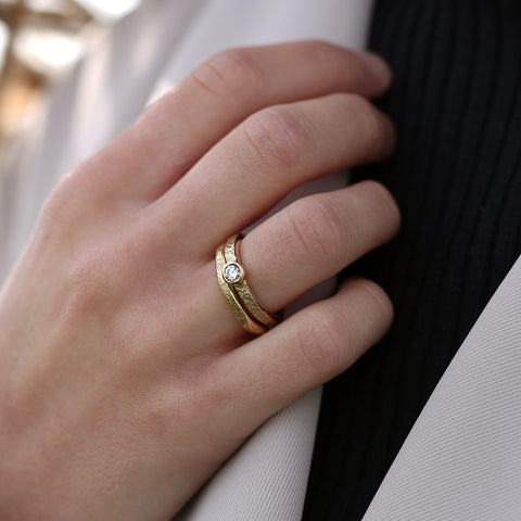 Matrix Diamond Ring Set in 9ct Yellow Gold by Sheila Fleet Jewellery