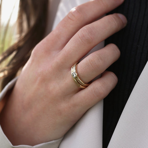 Matrix Diamond Ring Set in 9ct Yellow Gold by Sheila Fleet Jewellery