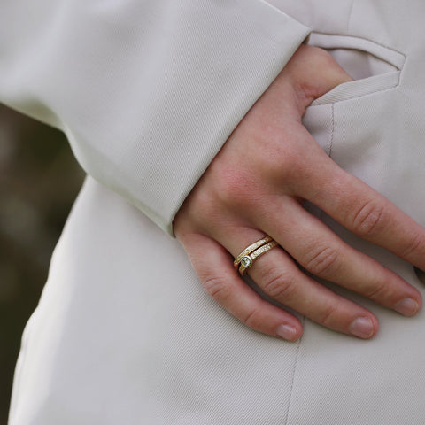 Matrix Diamond Ring Set in 9ct Yellow Gold by Sheila Fleet Jewellery