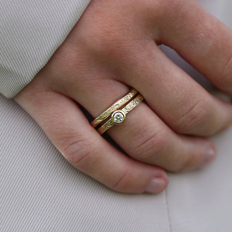 Matrix Diamond Ring Set in 9ct Yellow Gold by Sheila Fleet Jewellery