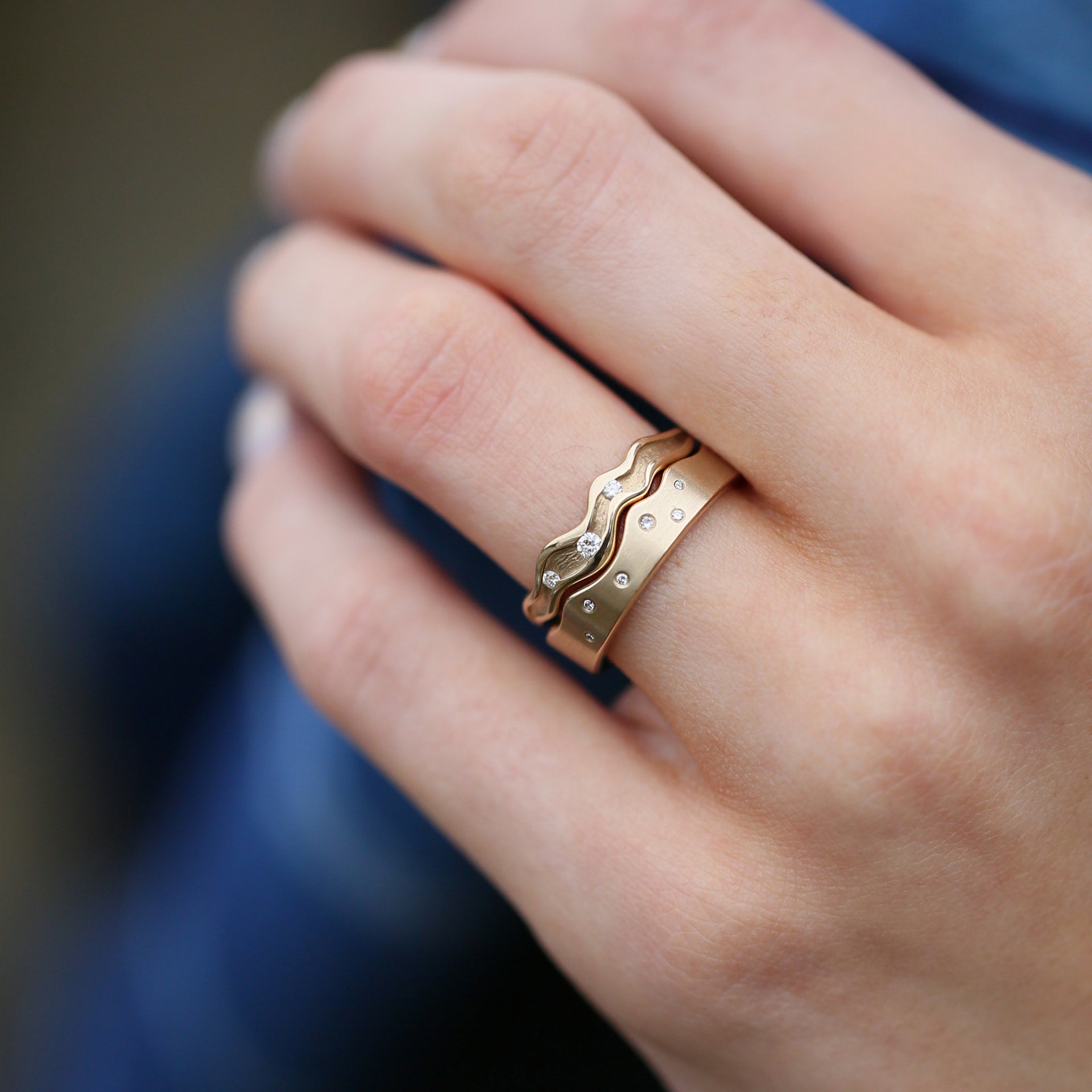 River Set Rings River Ripples Diamond Ring Set in 9ct Yellow Gold – Sheila Fleet Jewellery