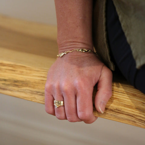 Diamond River Ripples Ring Set in 9ct Yellow Gold by Sheila Fleet Jewellery