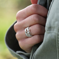 New Wave ‘Crystal’ Enamel CZ Ring Set in Sterling Silver by Sheila Fleet Jewellery