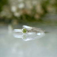 Matrix Peridot Ring Set in Sterling Silver by Sheila Fleet Jewellery