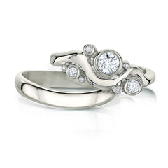 Cosmos Galaxy Diamond Ring Set in Platinum by Sheila Fleet Jewellery
