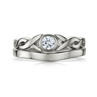 Celtic Twist 0.22ct Diamond Ring Set in Platinum by Sheila Fleet Jewellery