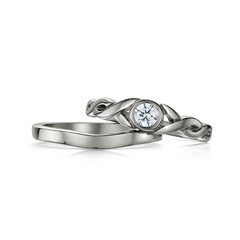 Celtic Twist 0.22ct Diamond Ring Set in Platinum by Sheila Fleet Jewellery