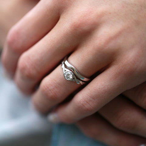 Celtic Twist 0.40ct Diamond Ring Set in Platinum by Sheila Fleet Jewellery