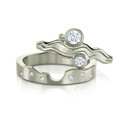 Diamond River Ripples Dress Ring Set in Platinum by Sheila Fleet Jewellery