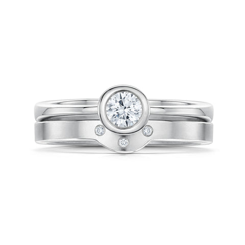 Cubic Zirconia Arch 4mm Solitaire Ring Set in Sterling Silver by Sheila Fleet Jewellery