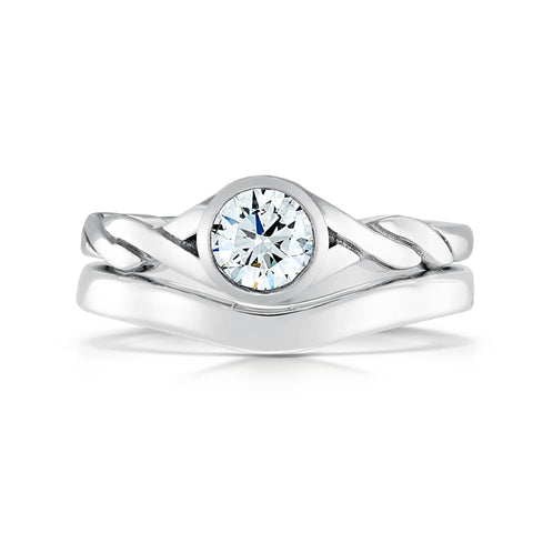 Celtic Twist 4.75mm CZ Ring Set in Sterling Silver by Sheila Fleet Jewellery