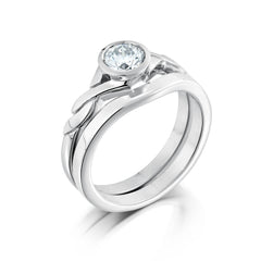 Celtic Twist 4.75mm CZ Ring Set in Sterling Silver by Sheila Fleet Jewellery