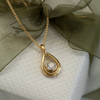 Diamond Droplet Pendant in 18ct Yellow Scottish Gold by Sheila Fleet Jewellery